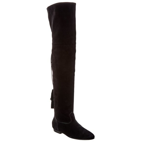 Celine Chat Botte Suede Boot, Black - Picture 1 of 5